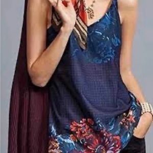 CAbi Artist Cami Blouse Double Straps Floral